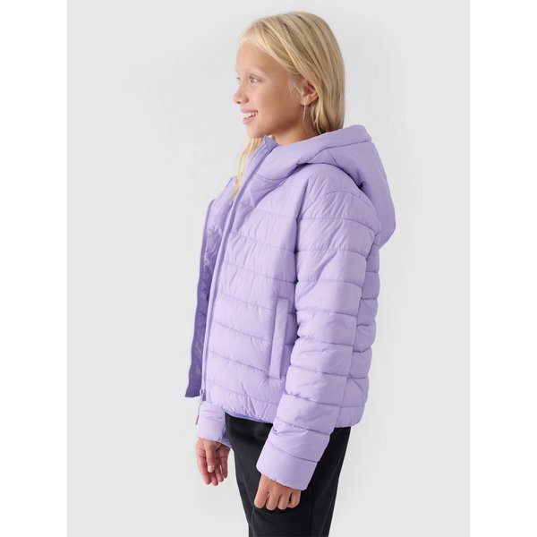 Kurtka puchowa dziewczęca TDJAF449 4F - fiolet