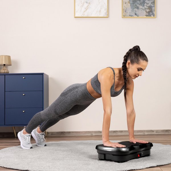 Platforma wibracyjna z pilotem Gymtek - czarna