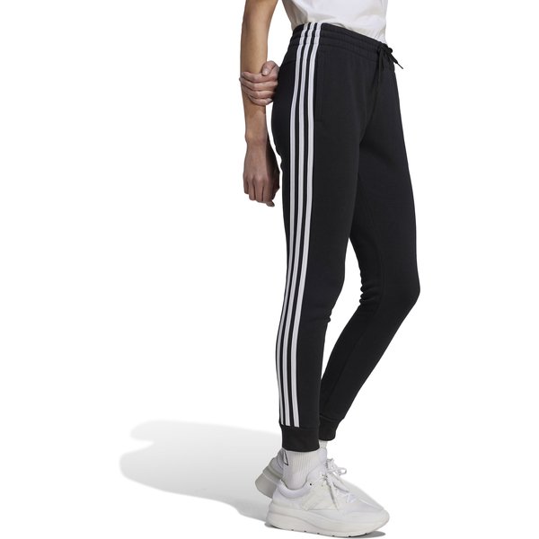 Spodnie dresowe damskie Essentials 3-Stripes Fleece Adidas - czarne