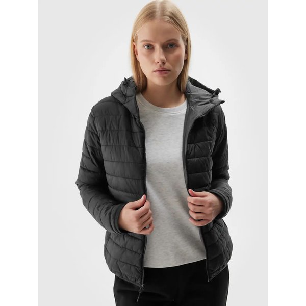 Kurtka puchowa dwustronna damska TDJAF471 4F - antracyt