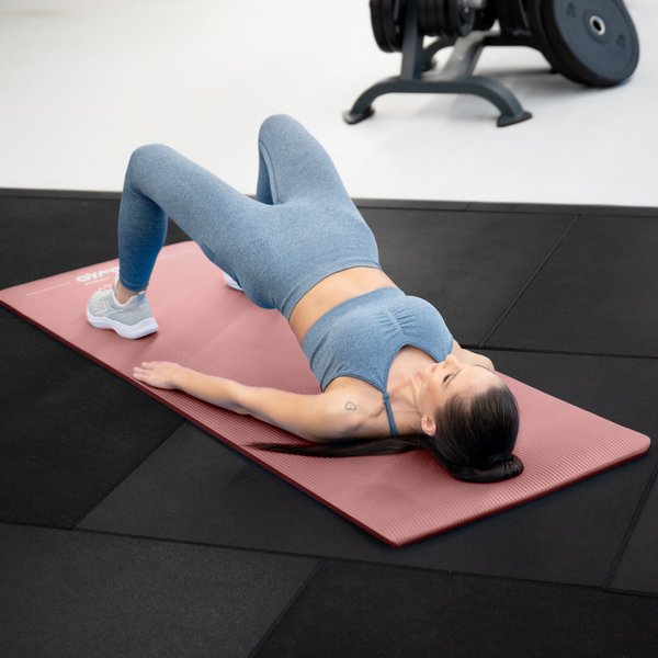 Mata do ćwiczeń, jogi NBR 1,5cm Gymtek - różowa