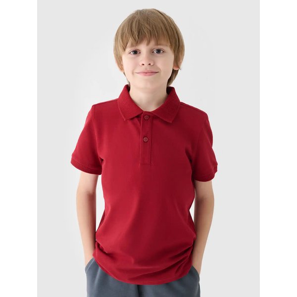 Koszulka chłopięca polo TPTSM478 4F - ciemna czerwień