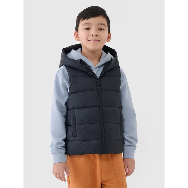Kamizelka puchowa chłopięca TVJAM169 4F - głęboka czerń