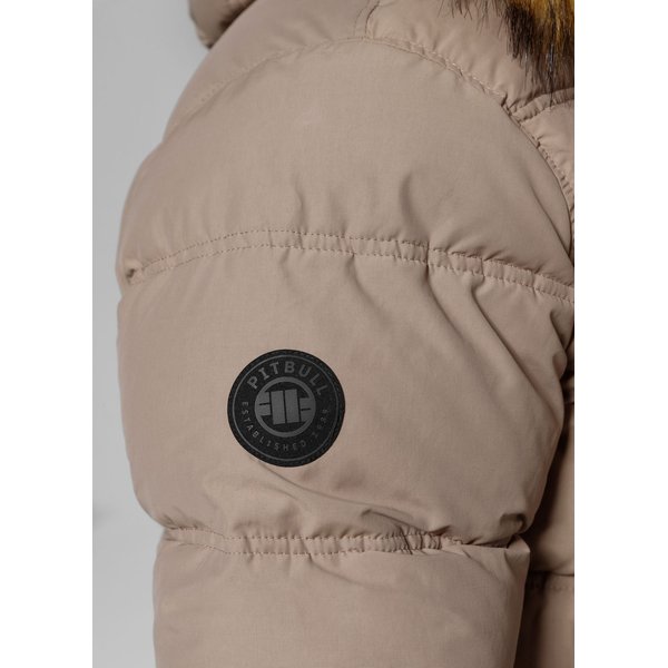 Kurtka męska Burnt Quilted Hooded Jacket Pitbull West Coast - Dark Sand