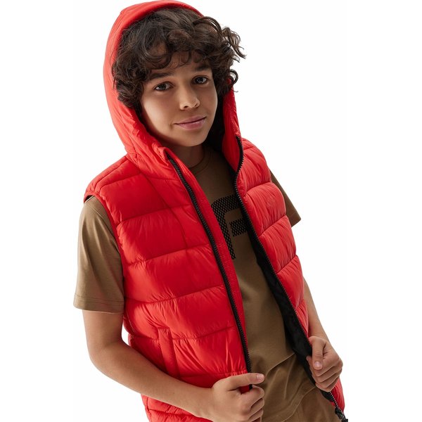 Kamizelka puchowa chłopięca 4FJWSS24TVJAM083 4F - czerwony