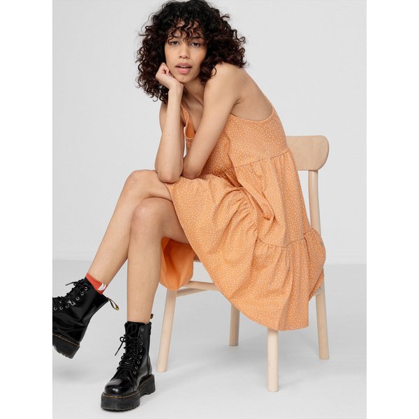 Sukienka damska HOL22 SUDD601A Outhorn - łososiowa