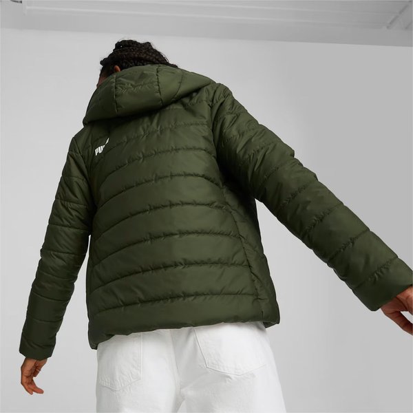 Kurtka damska ESS Hooded Padded Puma - ciemnozielony