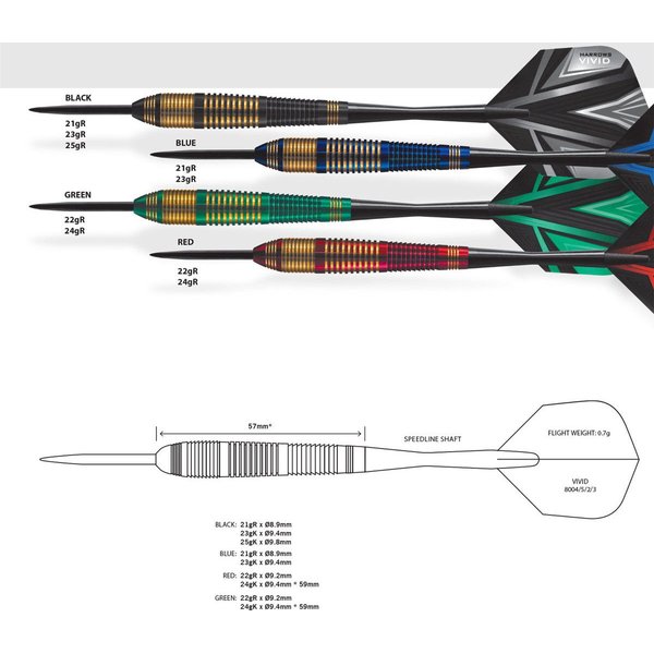 Lotki Vivid Steeltip 23gR Harrows