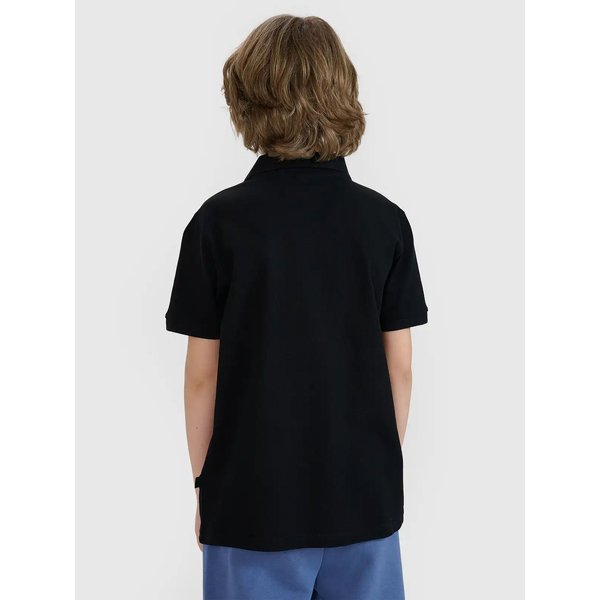 Koszulka chłopięca polo TPTSU513 4F - głęboka czerń