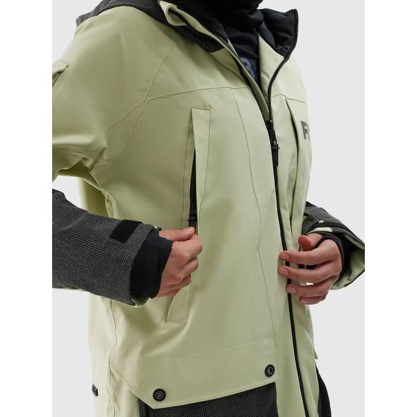 Kurtka snowboardowa damska TTJAF587 4F - oliwkowy