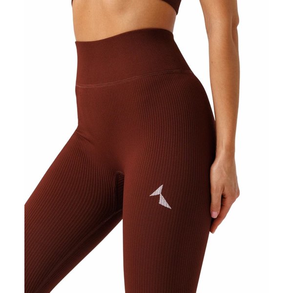 Legginsy bezszwowe damskie Rib Seamless Carpatree - Currant Brown