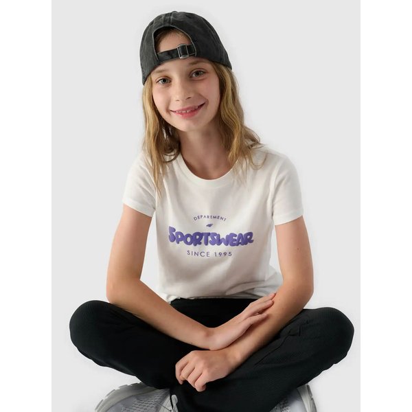 Koszulka dziewczęca TTSHF1543 4F - złamana biel