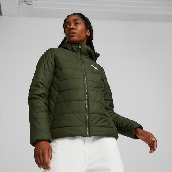Kurtka damska ESS Hooded Padded Puma - ciemnozielony