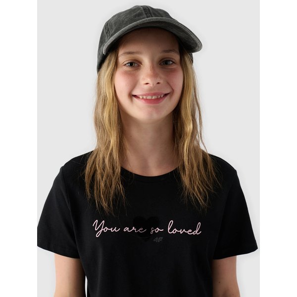 Koszulka dziewczęca TTSHF1545 4F - głęboka czerń