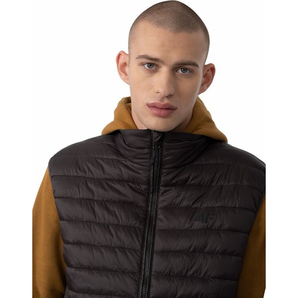 Kamizelka męska 4FAW23TVESM062 4F - ciemny brązowy