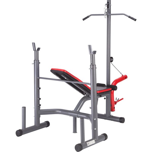 Ławka do ćwiczeń pod sztangę z wyciągiem górnym LS7206 HMS