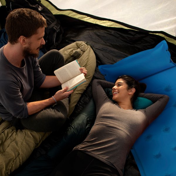 Mata samopompująca z poduszką Naps 193x68x3,5cm Outtec - blue