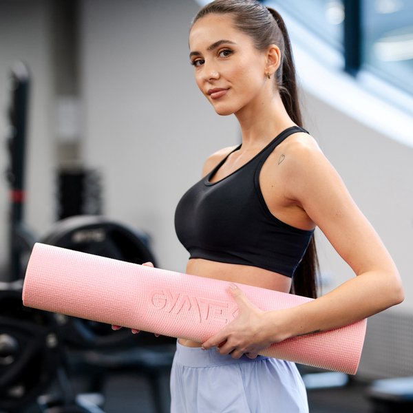 Mata do ćwiczeń, jogi 0,5cm Gymtek - różowa