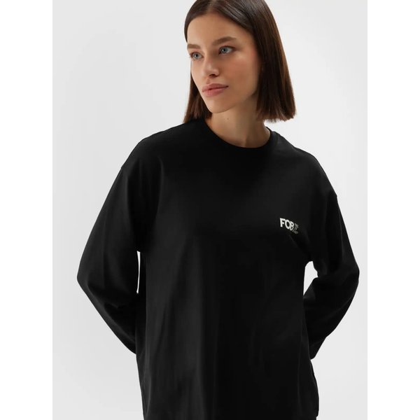 Longsleeve damski TLONF311 4F - głęboka czerń