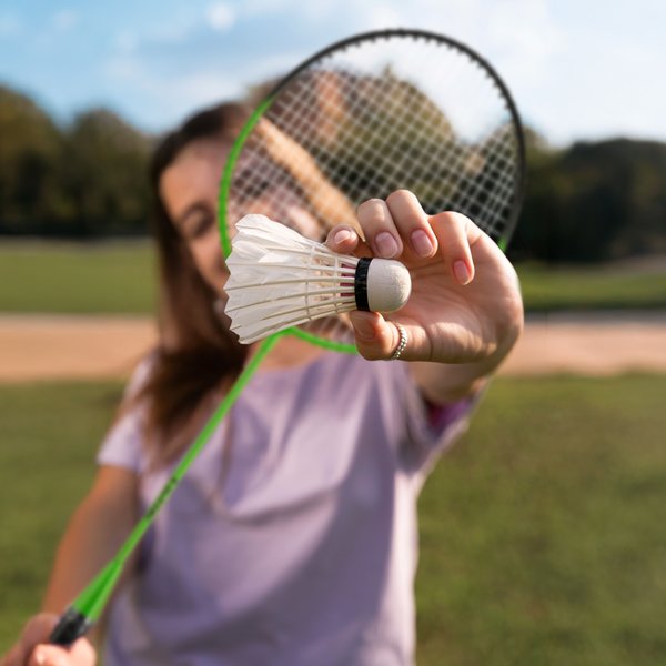 Zestaw do badmintona 2 rakietki + lotka Outtec - lime