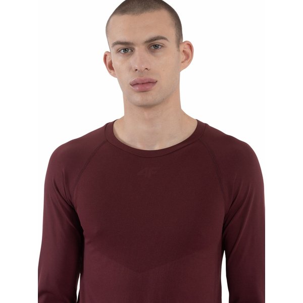 Longsleeve męski 4FAW23TFLOM155 4F - ciemna czerwień