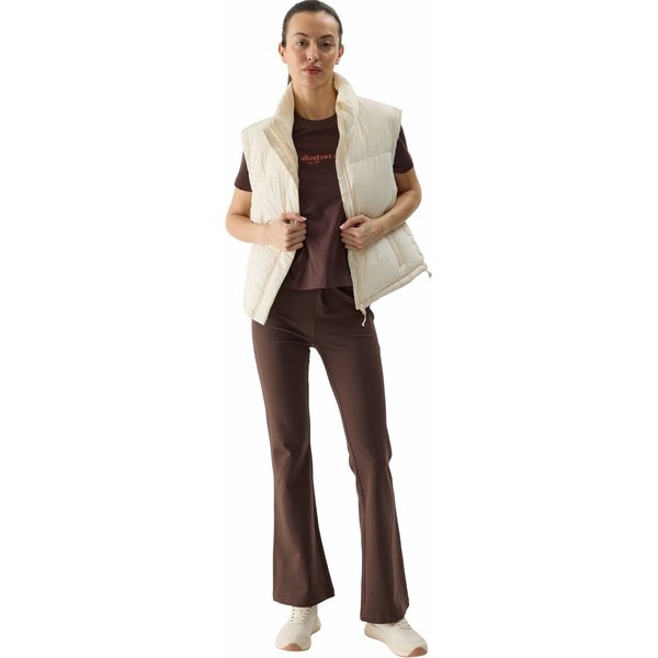 Kamizelka puchowa damska 4FWSS24TVJAF113 4F - kremowy