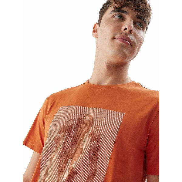 Koszulka męska 4FAW23TTSHM0866 4F - pomarańczowy
