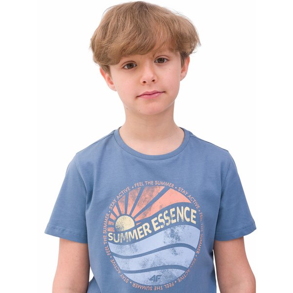 Koszulka chłopięca 4FJWSS24TTSHM1135 4F - denim