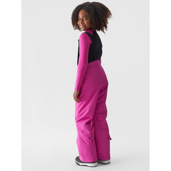 Spodnie narciarskie dziewczęce na szelkach TFTRF659 4F - różowy