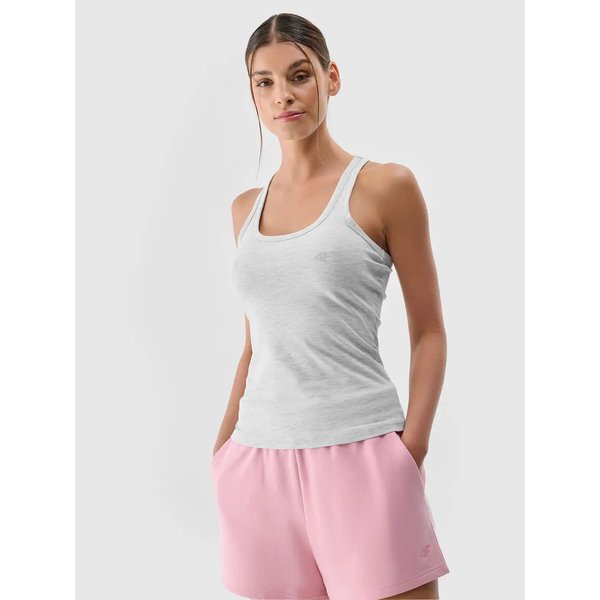 Bezrękawnik damski TSLEF124 4F - chłodny jasny szary melanż