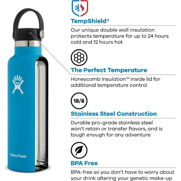 Butelka termiczna Standard Mouth Flex Cap 621ml Hydro Flask - goji