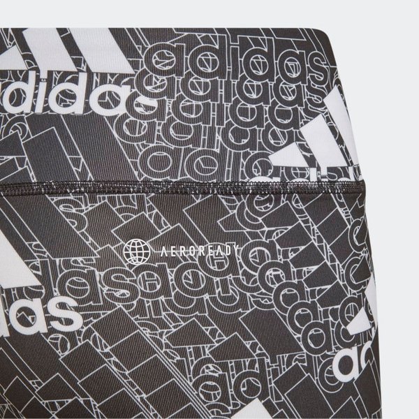 Legginsy juniorskie Aeroready Designed to Move Brand Love Long Tights Adidas - szare