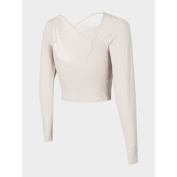 Longsleeve damski H4Z22 TSDL019 4F - beżowa