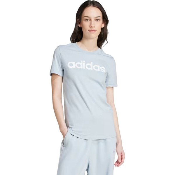 Koszulka damska Loungewear Essentials Slim Logo Tee Adidas - jasnoniebieska