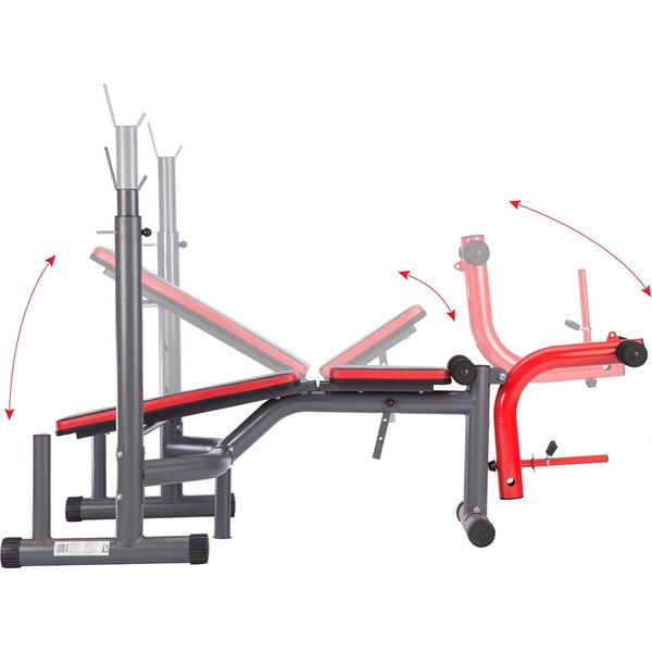 Ławka do ćwiczeń pod sztangę z wyciągiem górnym LS7206 HMS