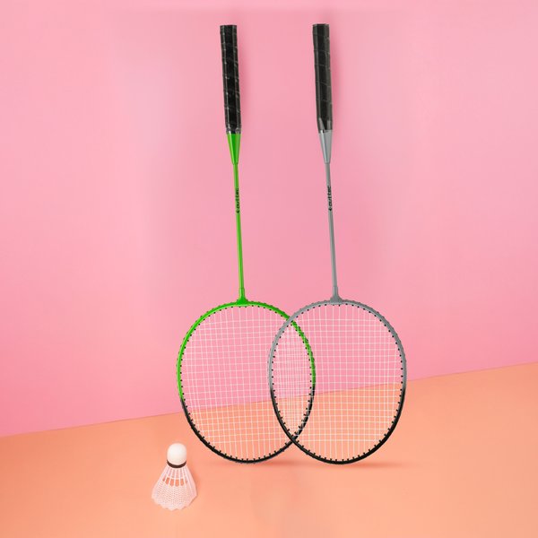 Zestaw do badmintona 2 rakietki + lotka Outtec - lime