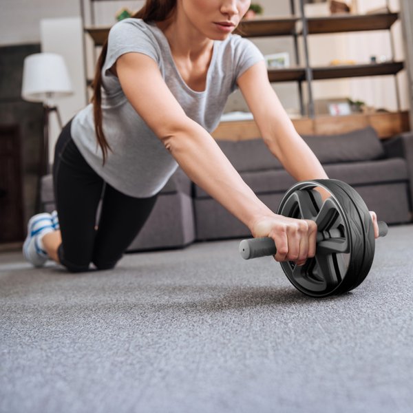 Wałek, kółko do ćwiczeń podwójne Gymtek - podwójne, czarne