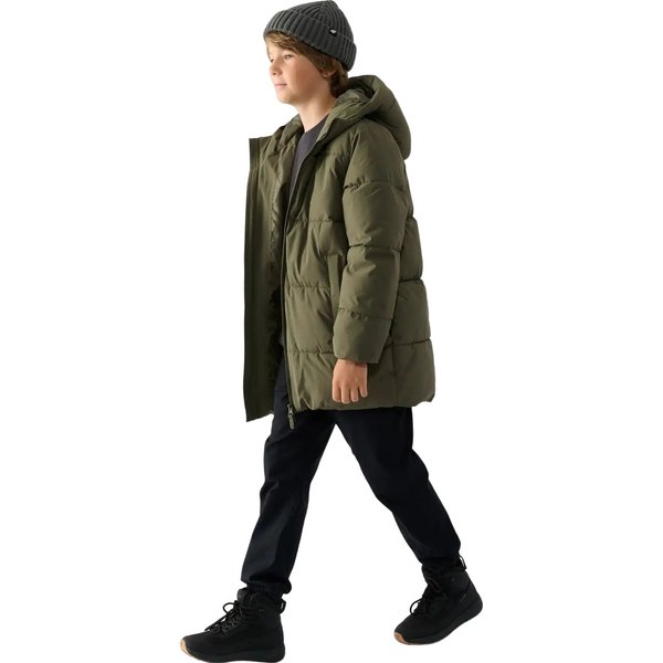 Płaszcz puchowy chłopięcy TDJAM464 4F - khaki