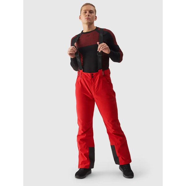 Spodnie narciarskie męskie na szelkach TFTRM0756 4F - czerwony