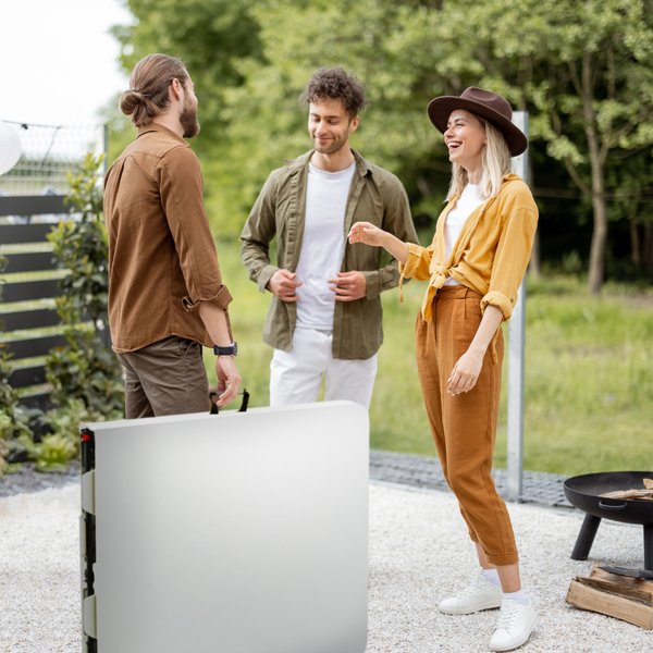 Stół cateringowy, bankietowy rozkładany 180cm Outtec - biały