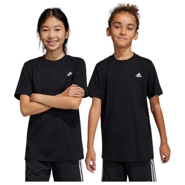 Koszulka juniorska Essentials Small Logo Cotton Tee Adidas - czarny