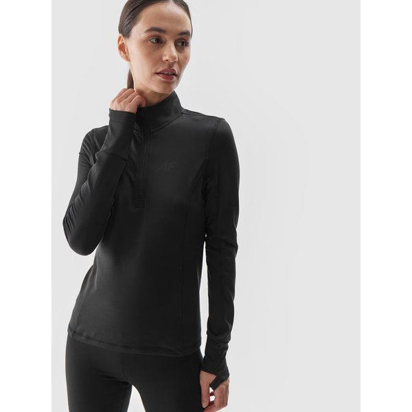 Bluza polarowa damska UBRUF079 4F - głęboka czerń