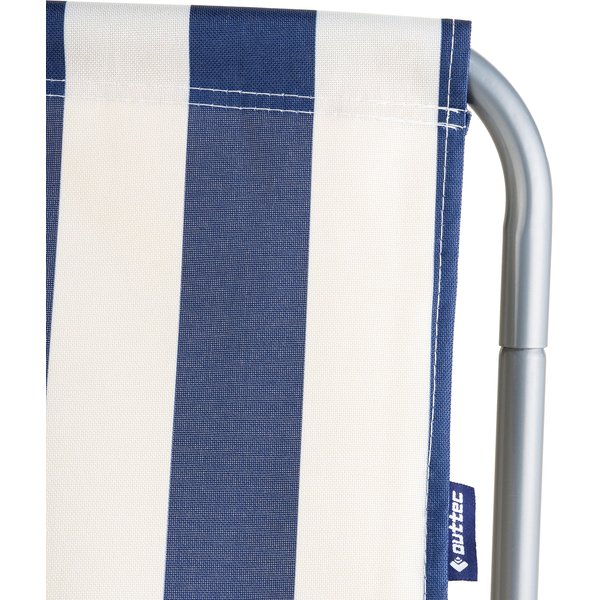 Leżak plażowy, ogrodowy Outtec - paski granatowy/biały