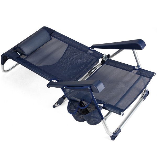 Krzesło plażowe z funkcją leżaka Sun Flex 2w1 Outtec - granatowe
