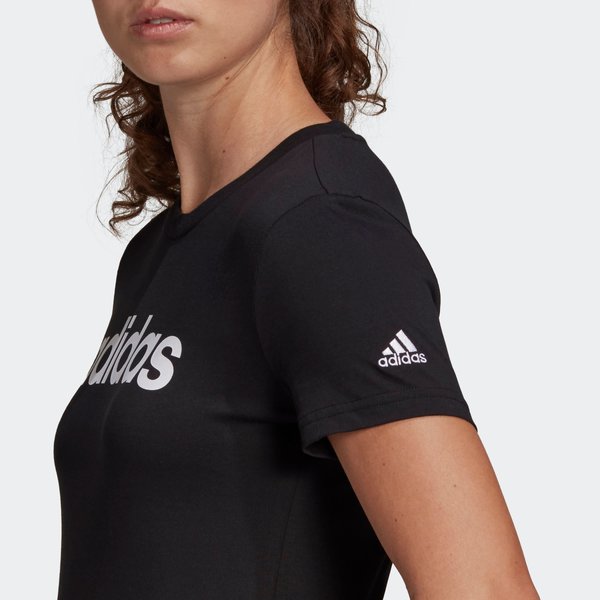 Koszulka damska Loungewear Essentials Slim Logo Tee Adidas - black/white