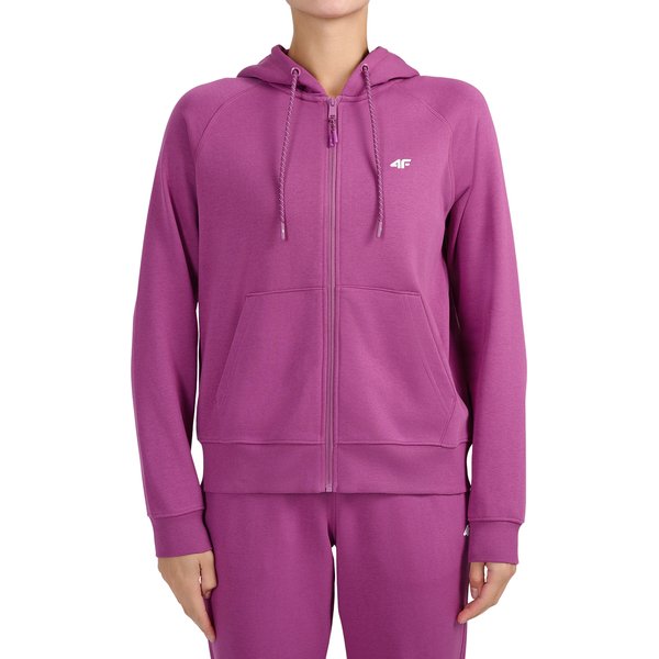 Rozpinana bluza z kapturem damska 4FWAW26TSWSF2673 4F - PINK