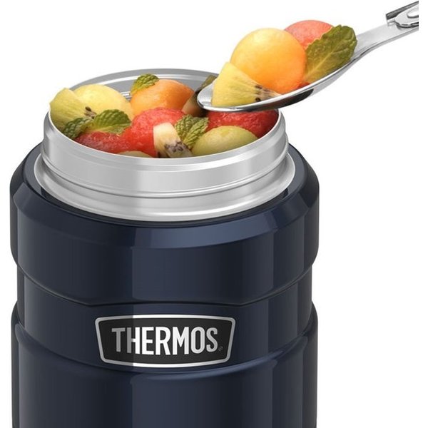 Termos obiadowy z łyżką i kubkiem 470ml Thermos - metaliczny szary