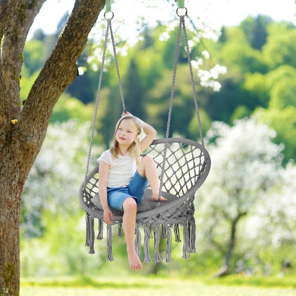 Huśtawka bocianie gniazdo boho XXL Cloud Outtec - szary