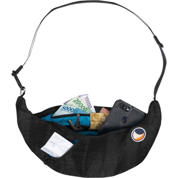 Saszetka, nerka Upcycled Sling Bag Ticket To The Moon - black