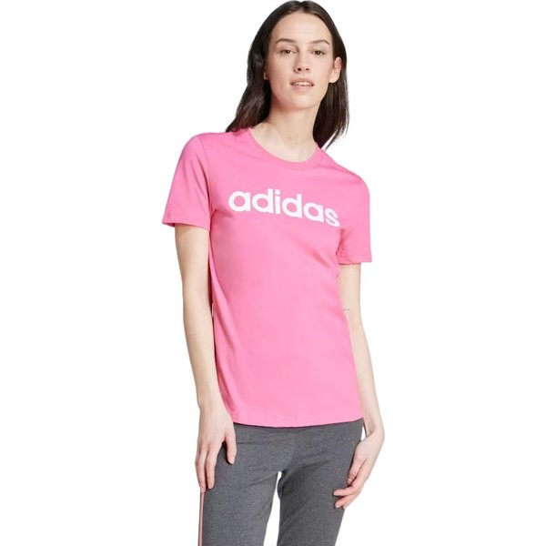 Koszulka damska Loungewear Essentials Slim Logo Tee Adidas - różowa